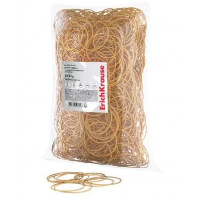 Канцелярские резинки для денег ErichKrause диаметр 60 мм/длина 100 мм, натур.цвет  59821