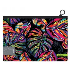 Папка-конверт на молнии Berlingo "Neon Paradise" А4, 180мкм, с рисунком 327140