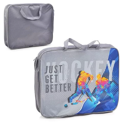 Папка школьника А4 с ручками + твёрдое дно Хоккеисты печать на ткани ПШ-11