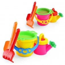 Песочный набор № 155 (ведро 0,8 л , сито,  совок 19 см, грабли 19см, лейка 0,4л) 1855
