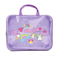 ПМД 2-84 Каваи рисунки - папка менеджера А4 с ручкой, прозрачный полимер, дизайн, 350х265x40 мм