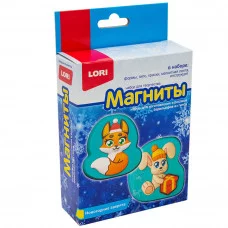 Набор для творчества Магниты из гипса "Новогодние зверята" Пз/Г-023 Lori 996-317