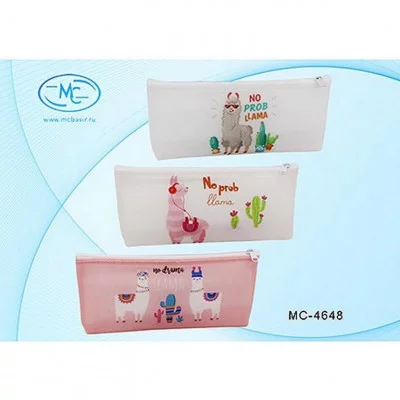 Пенал-косметичка МС-4648:"ЛАМА";силикон.,на молнии,цветной с рисунком /ассорти/,в индивидуальной упа МС-4648