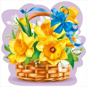 Украшение Весенняя корзина-Нарциссы 079516 079.516