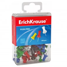 Кнопки силовые ErichKrause Classic, ассорти(в пластиковой коробке по 100 шт.) 19749