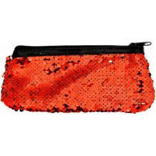 Пенал-косметичка ЧЕШУЯ КРАСНАЯ  (ПН-3478) с пайетками 19,5х9,5