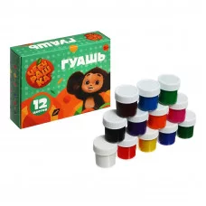 Гуашь Мульти-Пульти "Чебурашка", 12 цветов, 17,5мл, картон 357211