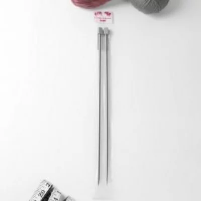 Спицы для вязания прямые сталь пластик након 35см d5,0мм (2шт) чехол АУ 1161210