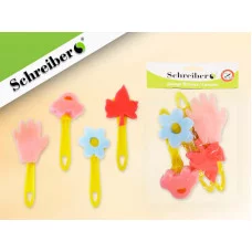 Набор спонжей художественных поролоновых S 1734 с пластиковыми рукоятками, 4 шт, раз. уп. 13х19 см