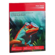 Пленка для ламинирования, глянцевая, 100шт., толщина 60 мкр, размер А4, 216*303 мм (ПЛЛ-2651) ПЛЛ-2651