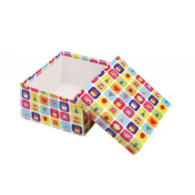 Коробка квадратная подарочная 1 шт  Вечеринка 20 х 20 х 10 см РазборПП-4537