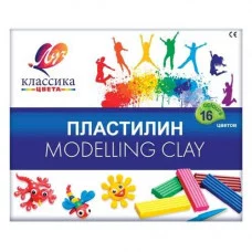 Пластилин ЛУЧ КЛАССИКА 16 цв. 320 г со стеком Луч 066424