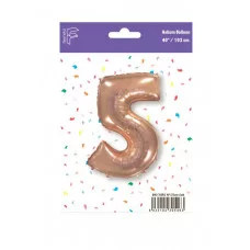 Шар (40\'\'/102 см) Цифра, 5, Розовое Золото, 1 шт. в уп. B901765RG