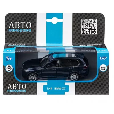 ТМ "Автопанорама" Машинка металлическая 1:44, BMW X7, черный, откр. двери, инерция, в/к 17,5*12,5*6,5 см JB1251256