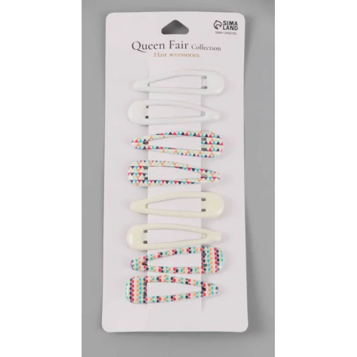 Невидимка для волос "Флора" (набор 8 шт) орнамент 5см микс 10679925