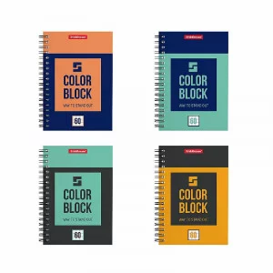 Тетрадь общая на спирали ErichKrause Color Block, А6, 60 листов, клетка 49679
