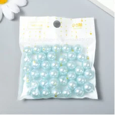 Бусины для творчества пластик "Голубой лёд" набор 20 гр d=1 см   9294054