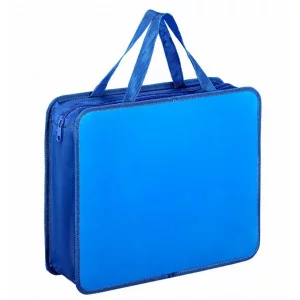 Папка на молнии с ручками ПИФАГОР, А4, 1 отделение, пластик, 75 мм, синяя, 228233