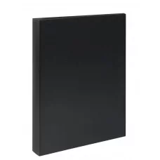 Папка на 4 кольцах СТАММ А4, 40мм, 500мкм, пластик, черная 343117
