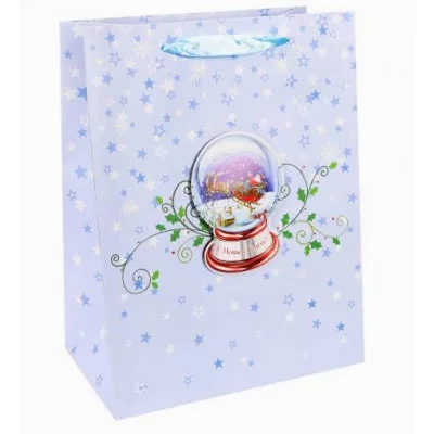 Dream cards Пакет подарочный с мат.лам. глит. и 3D картинкой 18x23x10 Сани Деда Мороза 210г ПКП-3764