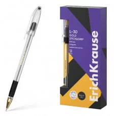 Ручка шариковая ErichKrause L-30 Gold Stick&Grip Classic 0.7, Super Glide Technology, цвет чернил черный  61042