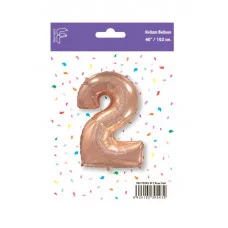 Шар (40\'\'/102 см) Цифра, 2, Розовое Золото, 1 шт. в уп. B901762RG