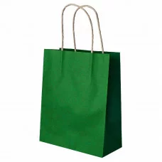 Пакет подарочный 1шт 18*23*10см MESHU, крафт, зеленый 354556