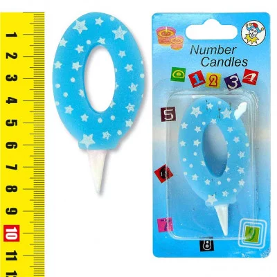Свеча "Цифра 0 звезды", 13*7 см 9195-0 синий J.Otten 85881