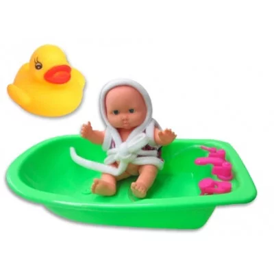 Пупс(высота 12см) в ванночке с аксессуарами 5526/100697707/KY155