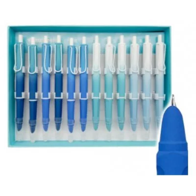 Ручка перьевая DE-373 "Пиши-стирай" (син) 0,5мм, автомат, корпус градиент, нескользящее покрытие, колпачок с ластиком, ассорти, к/к №530 330252