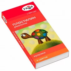 Пластилин Гамма "Мультики", 06 цветов, 120г, со стеком, картон. упаковка 262529