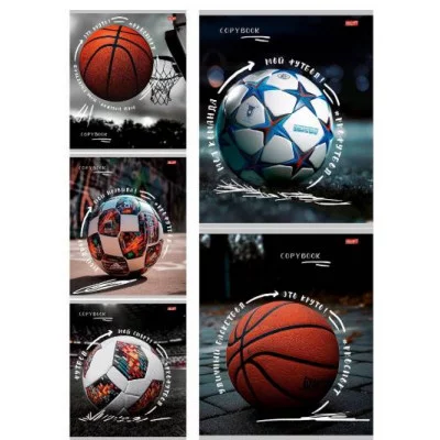 Тетрадь КЛЕТКА 48л.СПОРТИВНЫЕ МЯЧИ - 1 (48-3794) цвет. мелов. обл. 48-3794