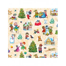 Одинарная прямоугольная коробка Новогодние зверята 17*11*6 см НК-0542