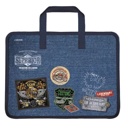 Папка А4 пластик молния сверху/ручки тесьма "The Denim Way" DEVENTE 8053063 706318