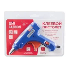 Клеевой низкотемпературный пистолет 110-240 В, 20 Вт, для D 7 мм, 13*11,5*2,5 см, Синий, 1 шт. 615316