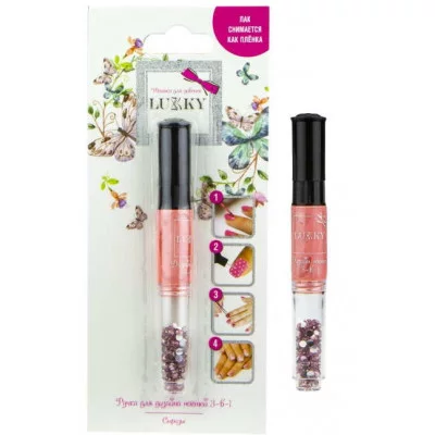 Ручка д/дизайна ногтей с лаком со стразами 3 в 1 Lukky Т16778 613-269