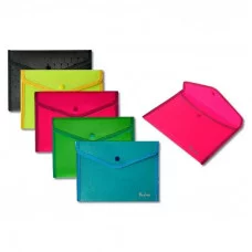 Папка-конверт с кнопкой А5,"Фукси", пластик 400 мкм, ассорти 7040-А5 J.Otten /1 /12 /0 /816 82005