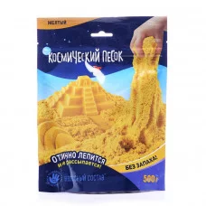 Игрушка для детей "Космический песок" 500 гр, дой-пак, желтый К006