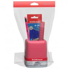 Набор настольный пластиковый ErichKrause Forte Bubble Gum розовый с голубой вставкой 57977