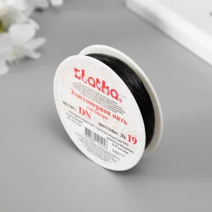 Резинка для бисера "Gamma" 0.6 мм, 18х0.5 м, полиуретан, чёрный 6870423