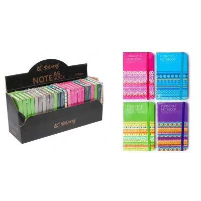 Записная книжка А6, Yalong, 7БЦ, ламинация, ляссе, ассорти, клетка, 100 л, Gloss YL-PJB-A6-21