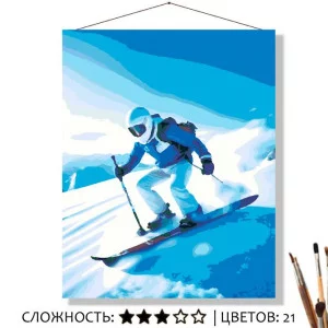 Картина по номерам на холсте 50х40 "Горнолыжный спорт" Знайленд КН50401656