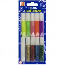 Гель с блестками Блеск 10 цв,(по 5 мл.) Луч 106742