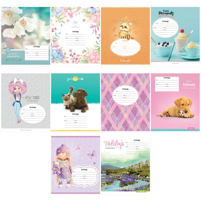 Тетрадь 24л., клетка ArtSpace "Микс. Для девочек", ВД-лак Спейс 271197