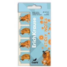 Клейкие закладки бумажные ErichKrause Happy Capy, 25X67 мм, 80 листов 61590