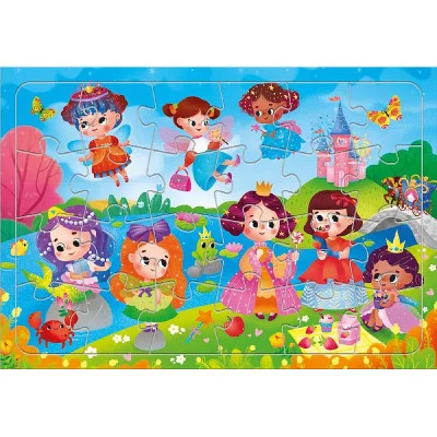 Пазл листовой на подложке. Сказочные феи. 24 детали. 29,5х21 см. ГЕОДОМ