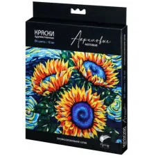 Краски акриловые художественные матовые проф.серия TM"FlyWay"набор 24цв 12мл АК-9497