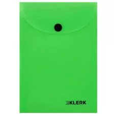 Папка-конверт на кноп А6 (115*165мм) 0,18мм KLERK Neon 241317 полупрозрачная зеленая 241317