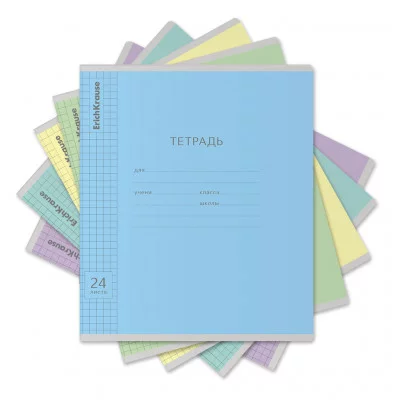 Тетрадь 24 л., ERICH KRAUSE, клетка, обложка мелованный картон, "Классика с линовкой", 35334 31494