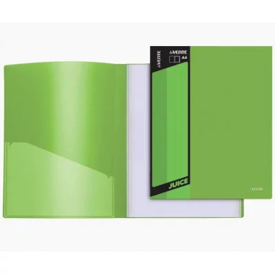 Папка с 40 вкладышами "Juicy" A4, 450 мкм, вкладыши 30 мкм, фактура "песок" внешний карман со сменной этикеткой, внутренний карман, индивидуальная маркировка, непрозрачная салатовая 3105704